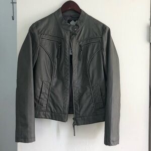 NWT-Brave Soul- Grey pleather light moto jacket